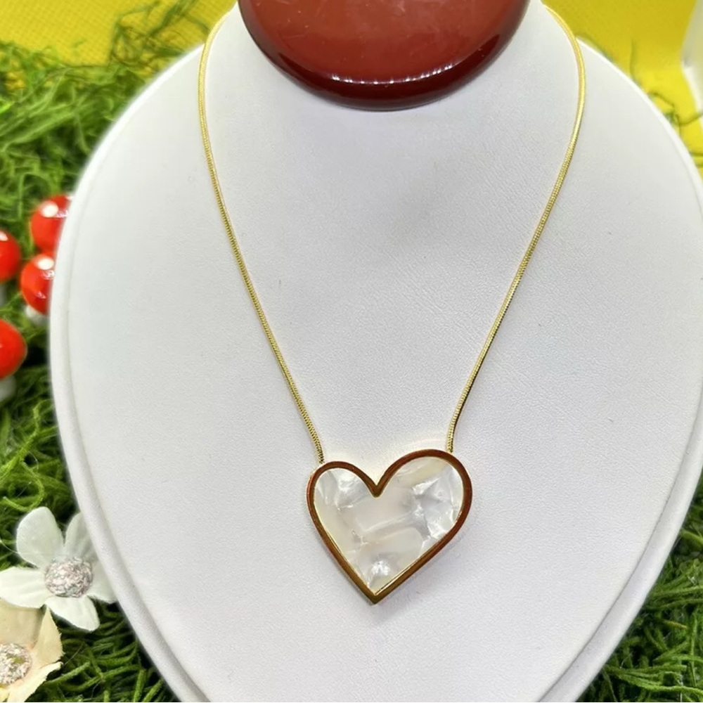 Necklace Gold Heart 🎀Fine Jewerly 18k Stainless Steel